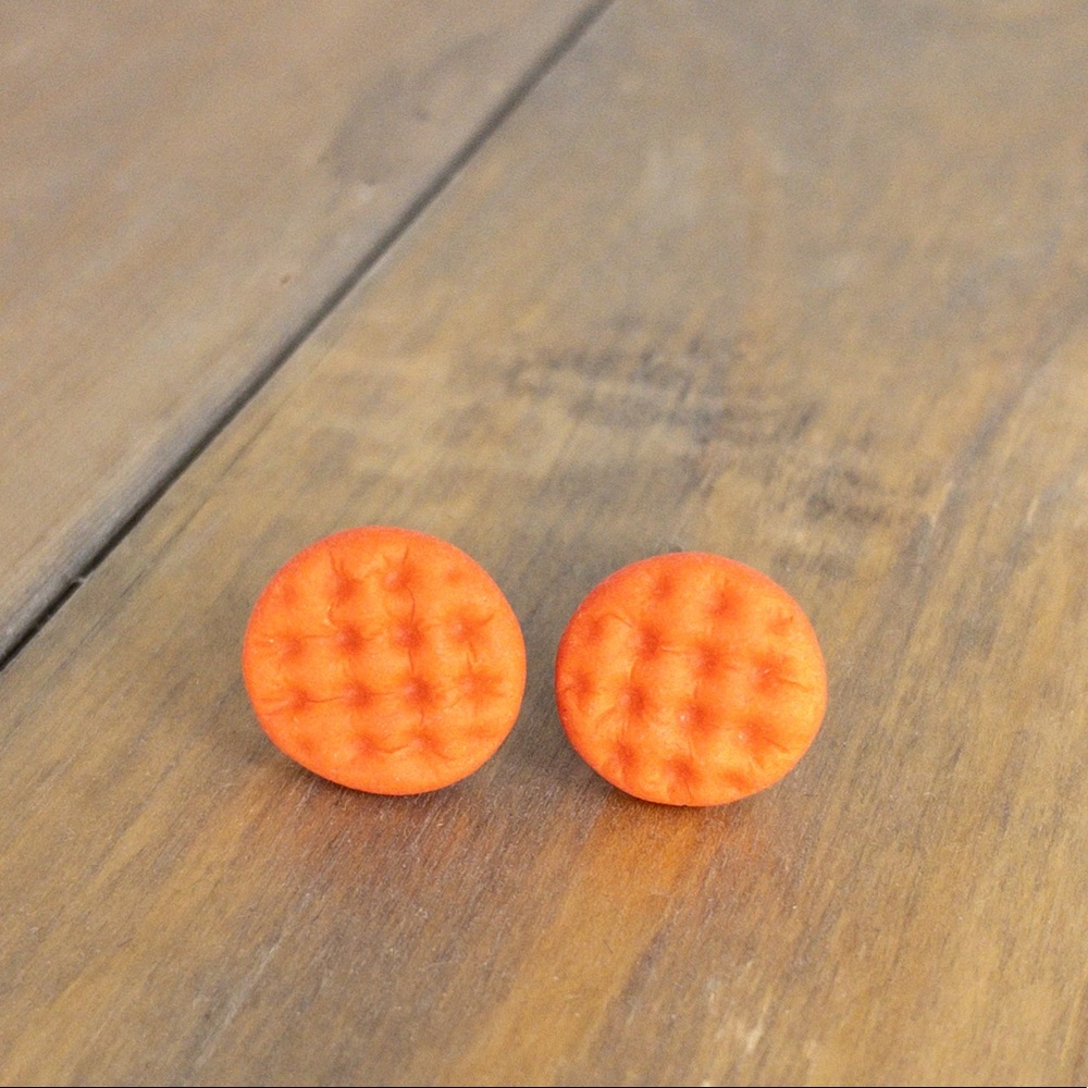 NEW Titanium Posts | Mandarin Orange Tuft Studs